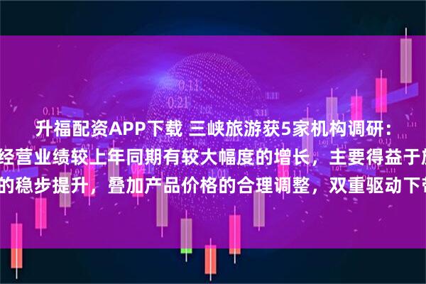 升福配资APP下载 三峡旅游获5家机构调研：2025年上半年，公司经营业绩较上年同期有较大幅度的增长，主要得益于旅游业务游客接待量的稳步提升，叠加产品价格的合理调整，双重驱动下带动整体营收与利润实现显著增长（附调研问答）