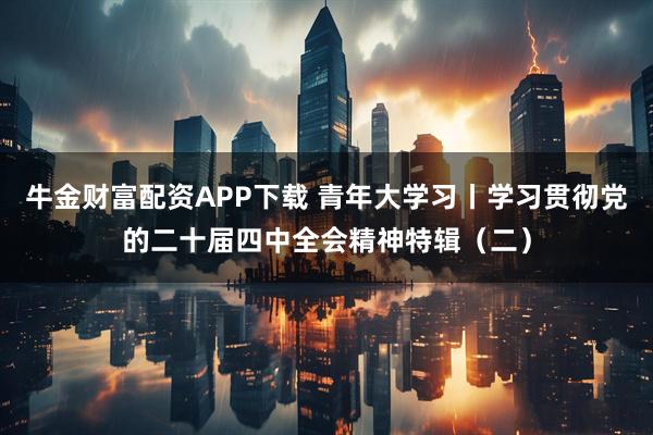 牛金财富配资APP下载 青年大学习丨学习贯彻党的二十届四中全会精神特辑（二）