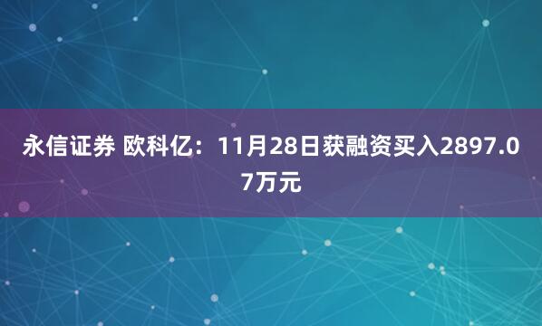永信证券 欧科亿：11月28日获融资买入2897.07万元