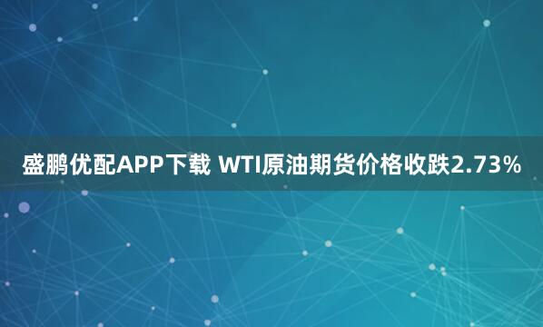 盛鹏优配APP下载 WTI原油期货价格收跌2.73%
